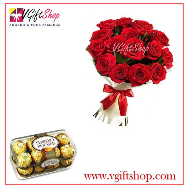 Roses And Ferrero Rocher Chocolates