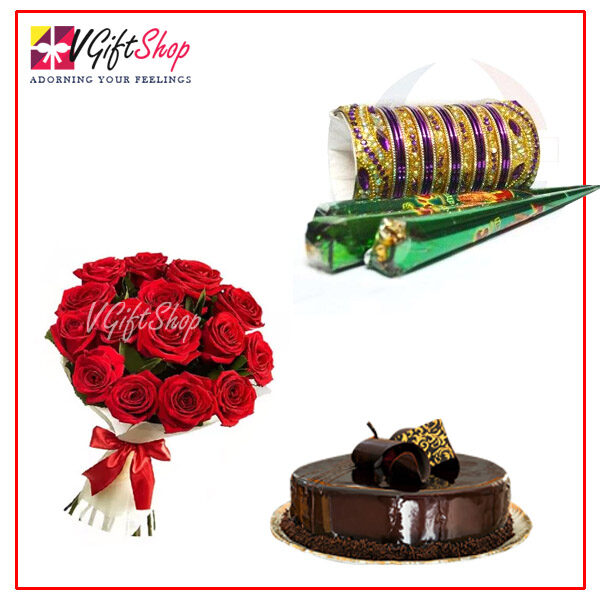Bangles, Henna , Cake and Flower