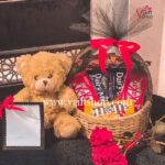 GIFT BASKET AND ROSES FOR SOMEONE